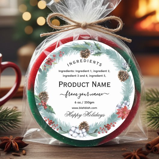 Étiquette d'ingrédient de confiture de Noël avec c