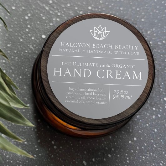 Étiquette d'ingrédient de produit de crème pour le