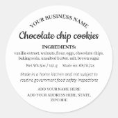 Étiquette d'ingrédient de produits maison simples (Devant)