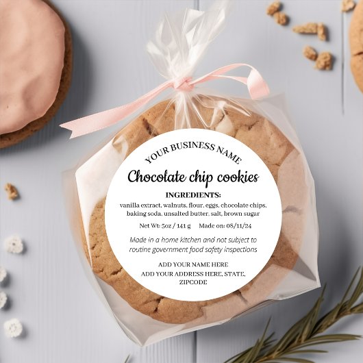 Étiquette d'ingrédient de produits maison simples