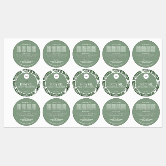 Étiquette d'ingrédients botaniques naturels de Sag (Feuille)