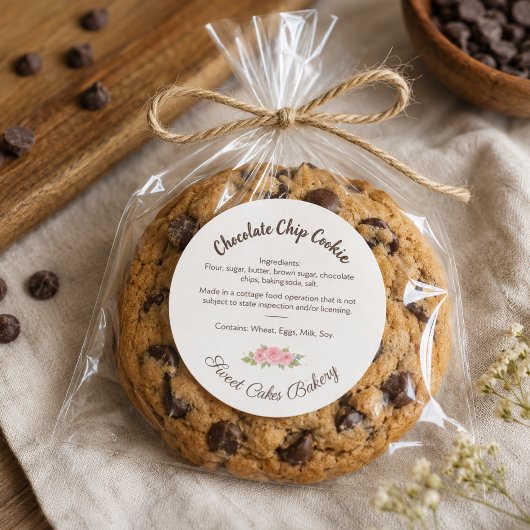 Étiquette d'ingrédients de cookie au chocolat Chal