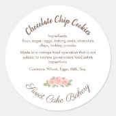 Étiquette d'ingrédients de cookie au chocolat Chal (Devant)