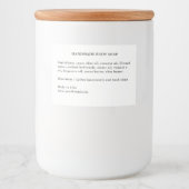 Étiquette d'ingrédients de savon faits main (Devant)