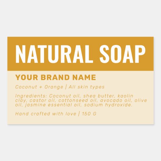 Étiquette d'ingrédients d'emballage de savon perso (Devant)