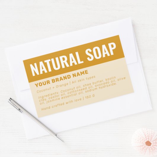 Étiquette d'ingrédients d'emballage de savon perso (Enveloppe)
