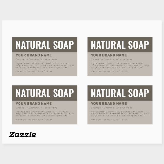 Étiquette d'ingrédients d'emballage de savon perso (Feuille)