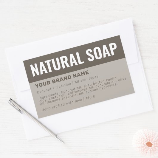 Étiquette d'ingrédients d'emballage de savon perso (Enveloppe)