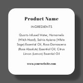 Étiquette d'ingrédients du produit