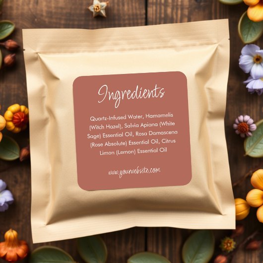 Étiquette d'ingrédients du produit | Terracotta or