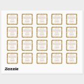 Étiquette d'ingrédients en blanc et or pailleté de (Feuille)