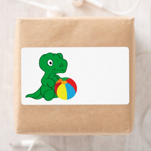 Étiquette Dino et ball (En situation)