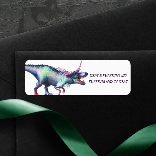 Étiquette Dinocorn | Roaring Dinosaur Unicorn Adresse
