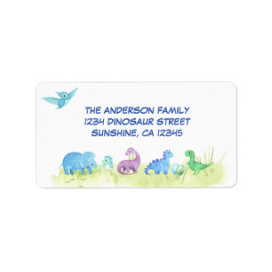 Étiquette Dinosaur Cute Return Address