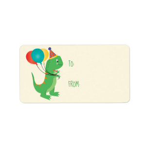 Étiquette Dinosaur fête d'anniversaire