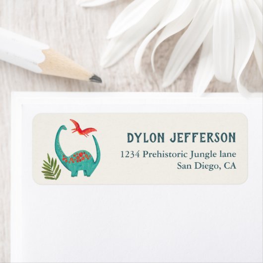 Étiquette Dinosaur kids birthday party (En situation)