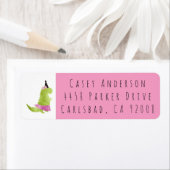 Étiquette Dinosaur Tutu Petite fille Pink Dino Thème Anniver (En situation)