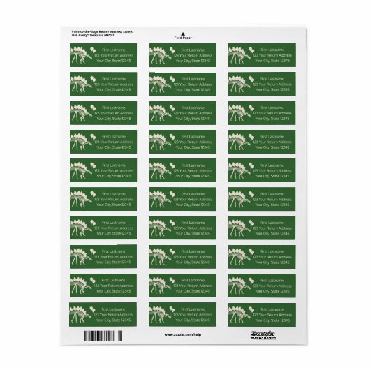 Étiquette Dinosaure à ballons (Feuille entière)