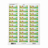 Étiquette Dinosaure adorable (Feuille entière)