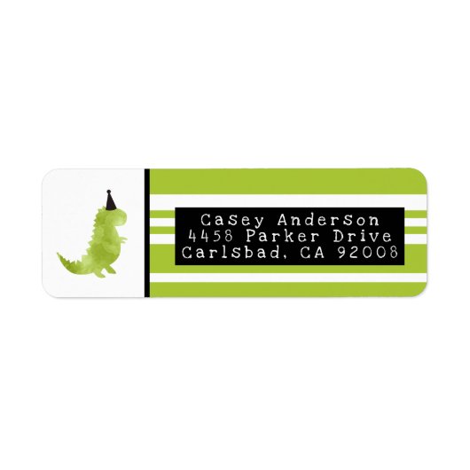 Étiquette Dinosaure Thème Stomp et Chomp Green Dino Annivers (Devant)