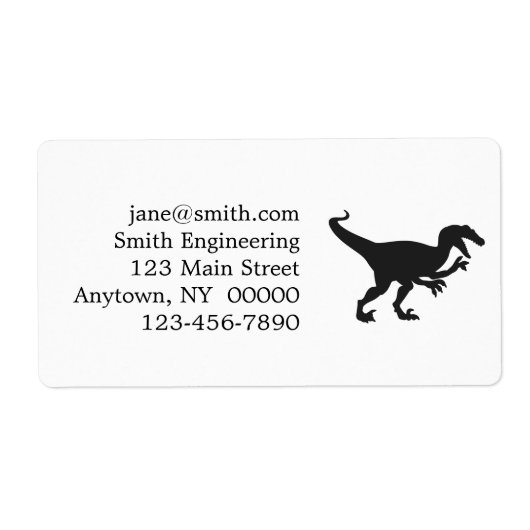 Étiquette Dinosaure velocirapeur noir - Choisissez la couleu (Devant)