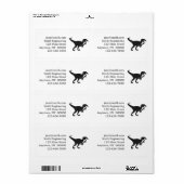 Étiquette Dinosaure velocirapeur noir - Choisissez la couleu (Feuille entière)