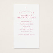 Étiquette d'instructions de lavage rose simple (Devant)