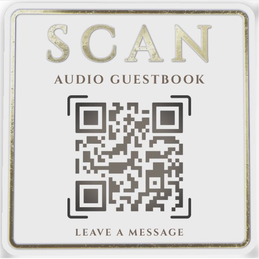 ÉTIQUETTE D'INSTRUCTIONS DE LIVRE D'OR AUDIO CODE  (Devant)