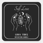 Étiquette d'intention d'amour personnel noir et bl (Devant)