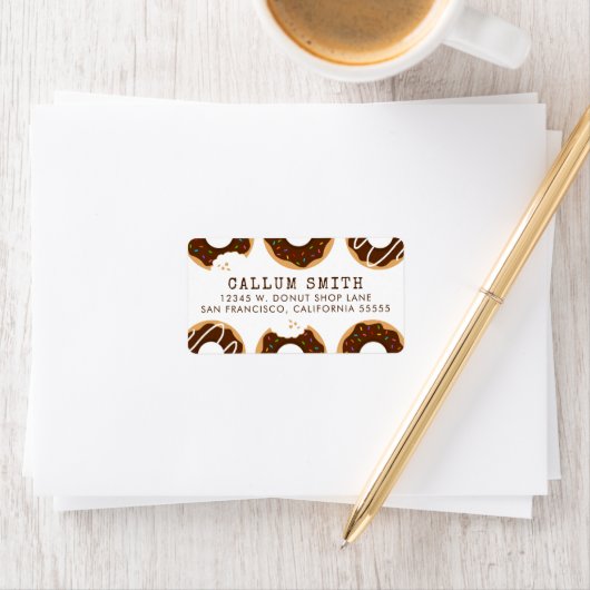 Étiquette Dinuts de chocolat (En situation)