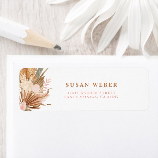 Étiquette d'invitation Boho Terracotta (En situation)