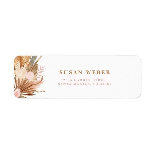 Étiquette d'invitation Boho Terracotta (Devant)