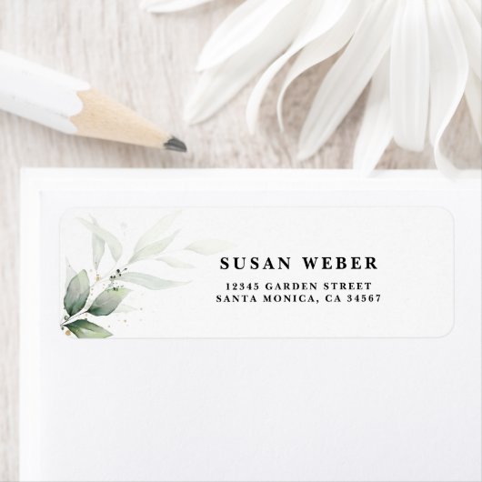 Étiquette d'invitation Simple Greenery (En situation)