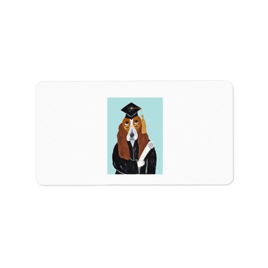 Étiquette Diplômé Basset Hound (Devant)