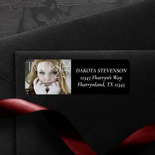 Étiquette Diplôme chic | Classic Script Grad Photo