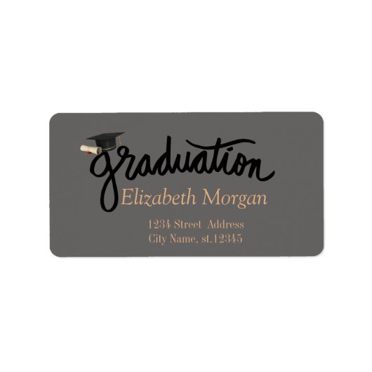 Étiquette Diplôme de Casquette de deuxième cycle manuscrit (Devant)