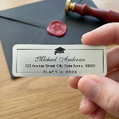 Étiquette Diplômé de la chape de finition métallique argent