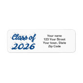 Étiquette Diplômé de la promotion 2025 avec script bleu (Devant)