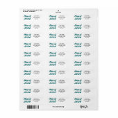 Étiquette Diplômé de la promotion 2026 avec script vert (Feuille entière)