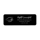 Étiquette Diplôme Élégant Script de Casquette de Réussite Ad (Devant)