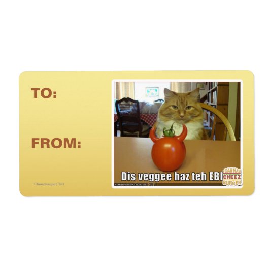 Étiquette Dis veggee haz l'EBIL (Devant)