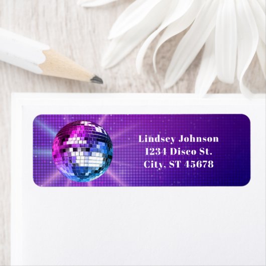 Étiquette Disco Ball Retro (En situation)