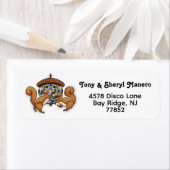 Étiquette Disco Squirrels Party Adresse de retour (En situation)