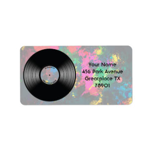 Étiquette Disque De Musique Vinyl vintage Discothèque Ou Ven