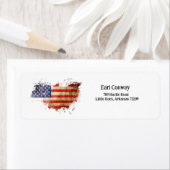 Étiquette Distante American Flag Adresse de retour (En situation)