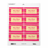 Étiquette Distorsion rayures rose rose rose rose Adresse mod (Feuille entière)
