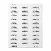 Étiquette Diviseur de texte de déco avec adresse de retour d (Feuille entière)