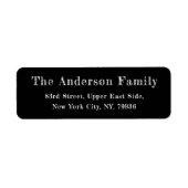 Étiquette do-it-yourself Chalkboard Elegant noir blanc Adres (Devant)