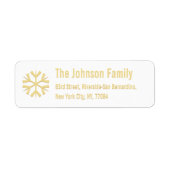 Étiquette do-it-yourself Faux Gold Snowflacon Adresse de Noë (Devant)