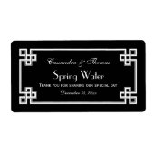 Étiquette do-it-yourself Noir Whirt Clé grecque Cadre H Étiq (Devant)